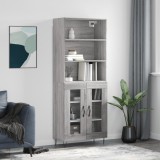 Cumpara ieftin Dulap &icirc;nalt, gri sonoma, 69,5x34x180 cm, lemn compozit