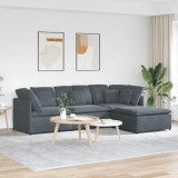 VidaXL Canapea modulară cu taburet și perne catifea gri &icirc;nchis