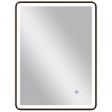 HOMCOM Oglindă baie LED Anti-aburire Oglindă machiaj dimabilă cu iluminare 80 x 60 cm Ramă neagră | Aosom Romania