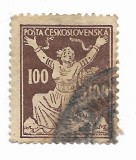 Cehoslovacia - Emisiune definitorie, 1920 - 100 H, obliterata
