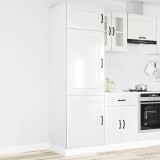 Dulap Bucatarie Gossi Kalmar, Lemn Prelucrat Alb Lucios, 60x57x207 cm, Picioare Reglabile