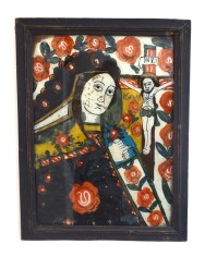 &quot;Maica Domnului Indurerata&quot; icoana pe sticla Gherla sfarsit de sec XIX