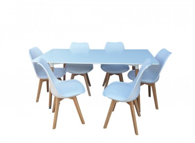 Set Masa Cu 6 Scaune HB01 Mare 160 cm foto