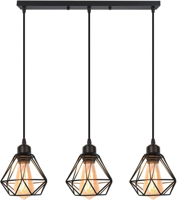 Plafoniera, Lampa Suspendata, Model Vintage, E27, Negru - CN