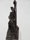 Crucifix vintage cu Isus rastignit si Sfantul Anton