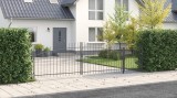 vidaXL Poarta de grădină cu v&acirc;rf &icirc;n formă de lance gri 125x500 cm din oțel
