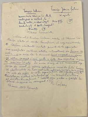 Nicolae Ciobanu - document vechi - manuscris, semnatura olografa foto