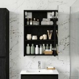 vidaXL Dulap cu oglindă pentru baie Stejar Negru 40 x 10,5 x 60,5 cm 889024