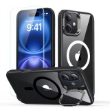 [Pachet 360&Atilde;&sbquo;&Acirc;&deg;] Husa + folie iPhone 16 ESR Classic Hybrid HaloLock Kickstand, negrutransparenta