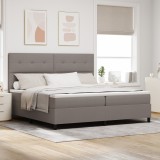 VidaXL Pat cu arcuri box cu saltea taupe 200x200 cm țesătură