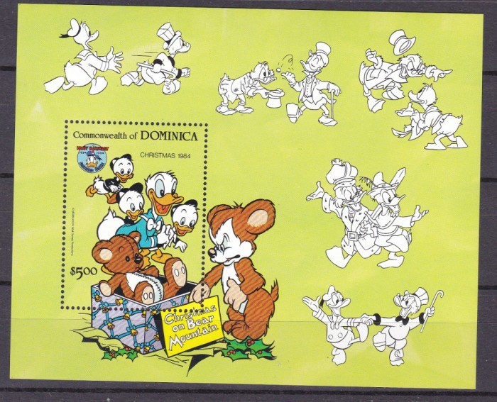 Dominica 1984 Disney Craciun MI bl. 95 MNH