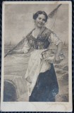 Carte postala, Reproducere pictura Fischermadchen - Josef Suss, perioada interbelica