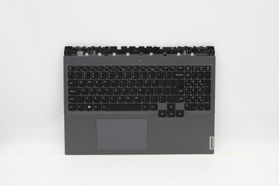 Carcasa superioara cu tastatura palmrest Laptop, Lenovo, Legion 5 Pro-16ACH6H Type 82JQ, 5CB1C14884, AM1ZV000, iluminata, 4 pini, Slate Grey, layout U foto