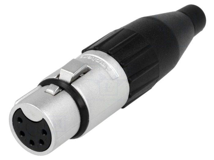 Conector XLR mamă 5 pini, 133V