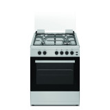 Aragaz Samus SM661XPGS, Gaz, 4 arzatoare, Arzător WOK, 55 L, Capac sticla, Grill, Timer, 60x60 cm, Inox