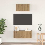 Set dulap TV cu raft Pe perete Altele 2 pcs stejar artizanal 80 x 30 x 30 cm
