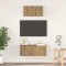 vidaXL Set comodă TV Pe perete 2 pcs stejar artizanal Lemn compozit 3393383
