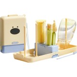 Set 7 Piese de Spalat/Uscat Biberoane, Cyrax, Portabil, Peri de Silicon, pentru Tetine, Suzete, Biberoane, Paie, Cutie Inclusa, 16.8 x 12 x 5 cm, Mode