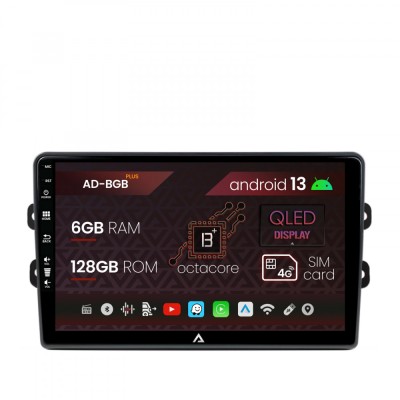 Navigatie Dacia Renault, Android 13, B-octacore 6GB RAM + 128GB ROM, 9 Inch AD-BGB9006-AD-BGRKIT383 foto