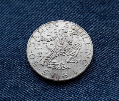 100 Schilling Austria 1975 silingi argint foto