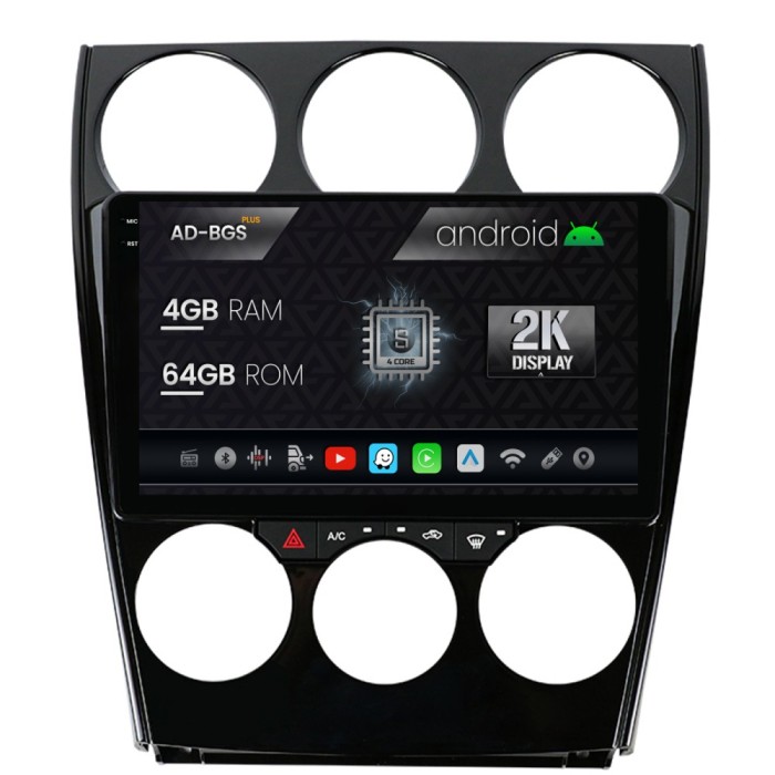 Navigatie 2K Mazda 6 (2002-2008), Android OS, S-Quadcore 4GB RAM + 64GB ROM, 9.5 Inch - AD-BGS90042K+AD-BGRKIT321