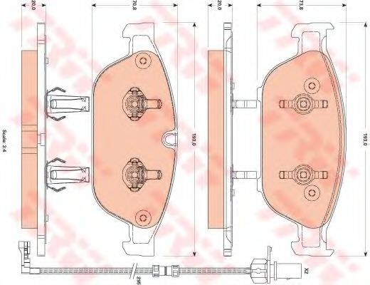 Set placute frana,frana disc AUDI A8 (4H) (2009 - 2016) TRW GDB1883