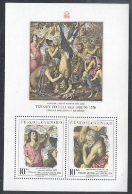 Czechoslovakia 1978 Paintings Praga perf. sheet MNH S.568 foto