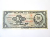 Rara! Mexic 10 Pesos 1963,bancnota din imagini
