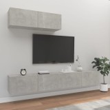 vidaXL Set dulap TV, 3 piese, gri beton, lemn prelucrat