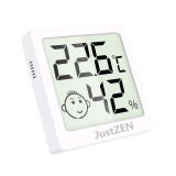 Termometru si higrometru de camera JustZen&trade; LX8101, dimensiuni 5*5*2 CM, citire 2s, statie meteo cu senzor pentru temperatura si umiditate, Ecran LCD