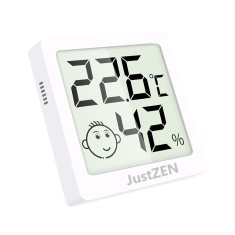 Termometru si higrometru de camera JustZen&trade; LX8101, dimensiuni 5*5*2 CM, citire 2s, statie meteo cu senzor pentru temperatura si umiditate, Ecran LCD