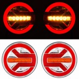Cumpara ieftin Stop LED Rotund 140mm Efect Neon Semnalizare Dinamică 12V/24V
