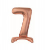 Balon folie stativ sub forma de cifra, roz auriu 74 cm-Tip Cifra 7