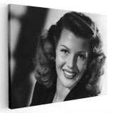 Tablou Rita Hayworth, actrita, alb, negru 1548 Tablou canvas pe panza CU RAMA 60x90 cm