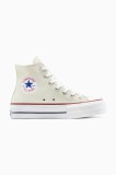 Converse teniși Chuck Taylor All Star Lift culoarea alb, A15538C