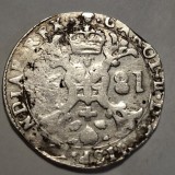 Olanda Spaniola 1 patagon 1681 argint Karol ll