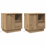 Noptieră cu LED 2 buc Artisan Stejar 50x34,5x50 cm