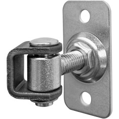 Balama reglabila cu placa de fixare pentru porti batante, 75x37 mm, filet M12, reglabila 42-60 mm, otel