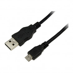 Cablu Logilink CU0059 USB 2.0 Male tip A - microUSB 2.0 Male tip B 3m negru foto
