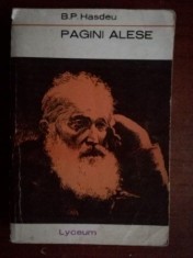 Pagini alese-B. P. Hasdeu