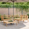 Set canapea grădină paleți vidaXL, 4 piese, lemn masiv acacia, maro, exterior, masă inclusă, modular