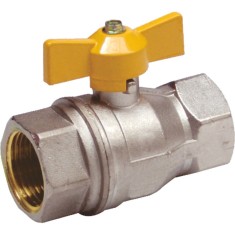 Robinet trecere pentru gaz din bronz cu fluture, 1", Fi + Fi