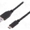 Cablu USB A mufa, USB C mufa, USB 2.0, lungime 1m, negru, ASSMANN - AK-300136-010-S