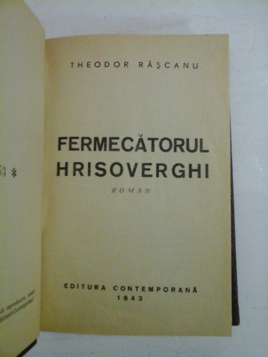 FERMECATORUL HRISOVERGHI - THEODOR RASCANU