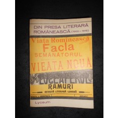 D. MURARASU - DIN PRESA LITERARA ROMANEASCA (1900-1918)