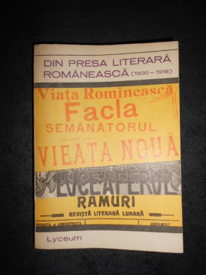 D. MURARASU - DIN PRESA LITERARA ROMANEASCA (1900-1918) foto