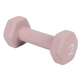 Gantera Fitness Liveup, 2 kg, Culoare Roz Pudră, Material Neopren și Fier, Oem