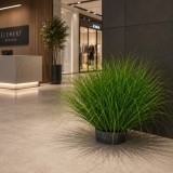 Planta artificiala tip iarba ceapa curbata, verde, 38 cm, fara ghiveci