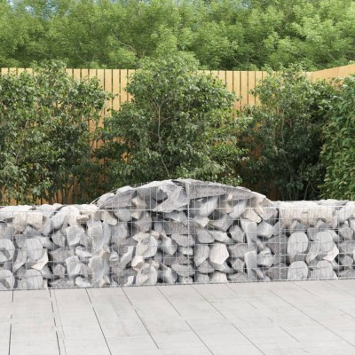 vidaXL Coșuri gabion arcuite 15 buc, 300x50x60/80 cm, fier galvanizat foto