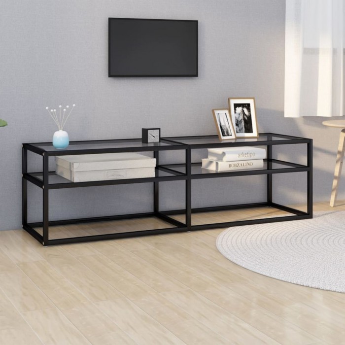 vidaXL Comodă TV, transparent, 140x40x40,5 cm, sticlă securizată 331714